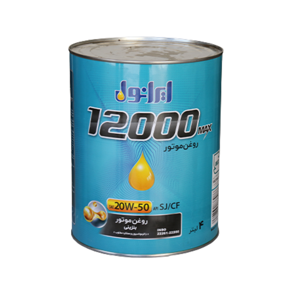 روغن موتور ایرانول 12000MAX 20W50 چهار لیتری